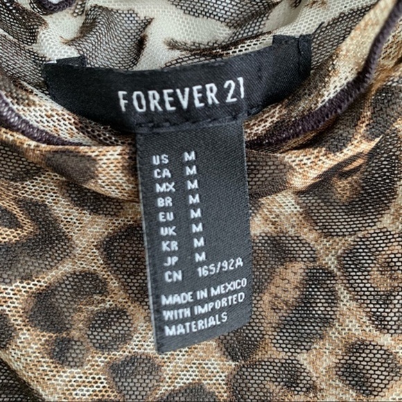 FOREVER 21 LEOPARD /  CHEETAH PRINT SHEER TURTLE NECK | MEDIUM #FML130019 - Picture 5 of 9